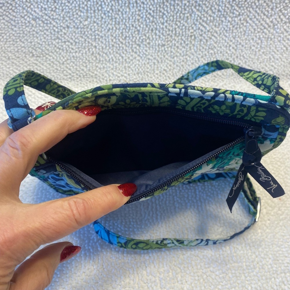 Vera Bradley Quilted Paisley Crossbody Bag Blue Green - Picture 3 of 6